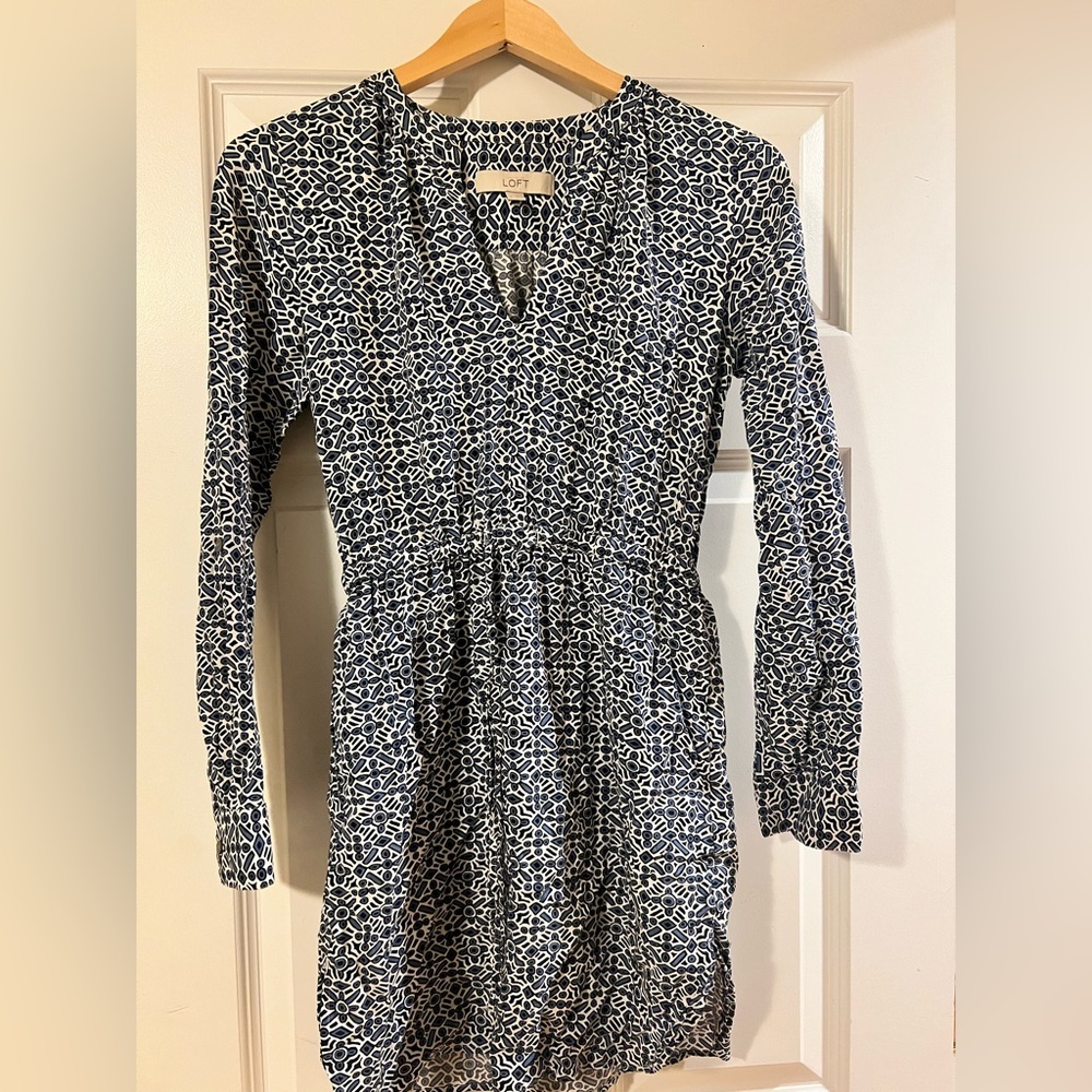 XS Loft mini dress with waist cinching strap